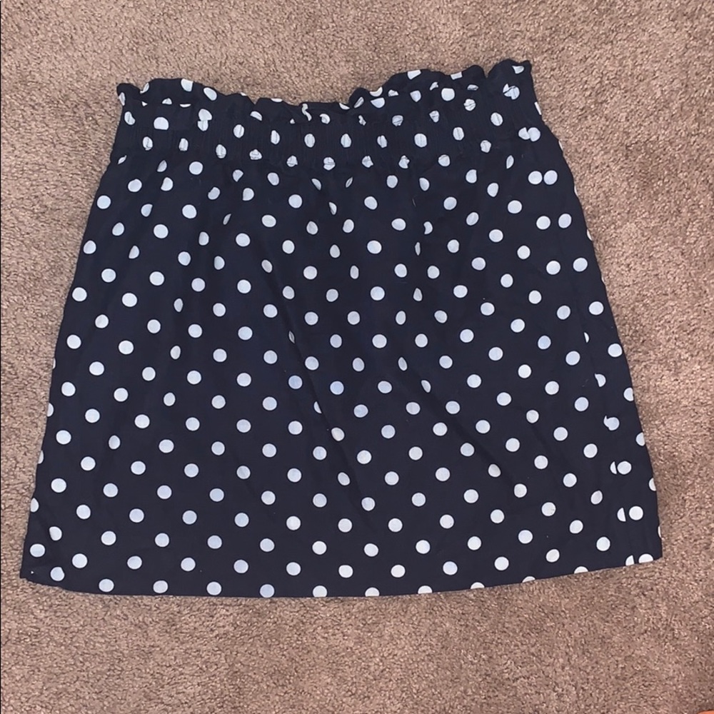 J Crew Sidewalk Skirt- Navy and Blue polka dot